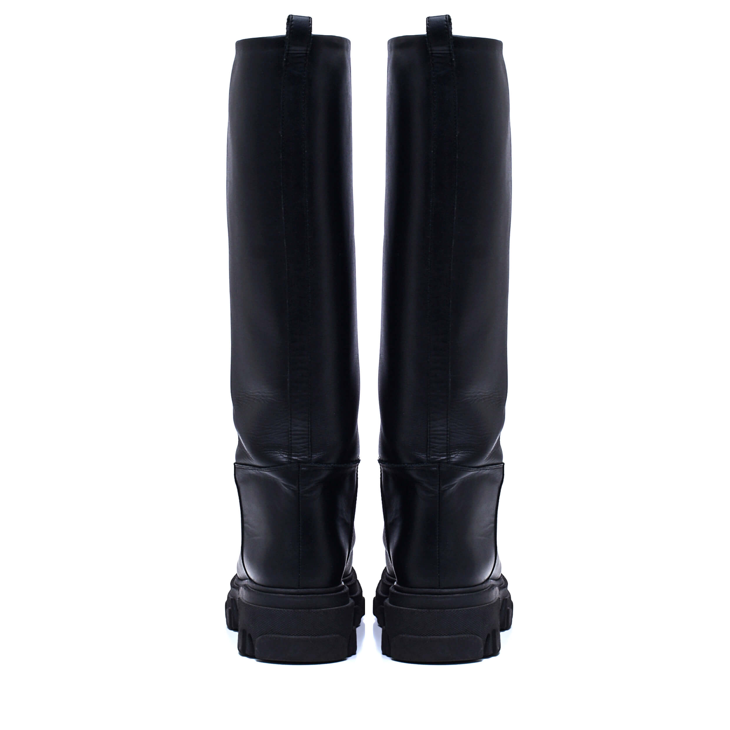 Gia X Pernille Teisbaek - Black Leather Bulldozer Long Boots / 40